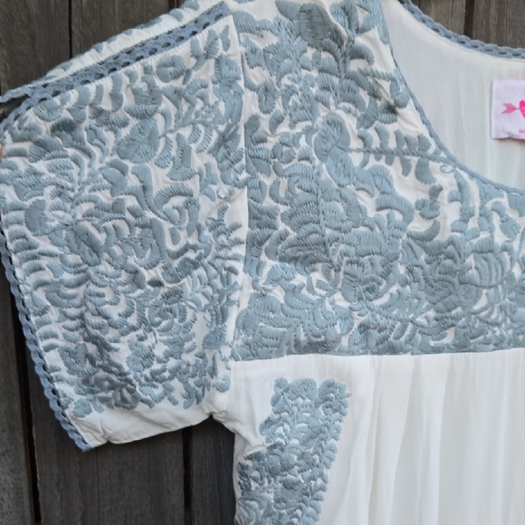 Buddy Love White and Blue Lace Dress - Picture 3 of 7